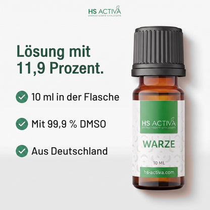 Wasserstoffperoxid 11,9 % mit DMSO von HS Activa - 10 ml Braunglasflasche, mit 99,9 Prozent DMSO, aus Deutschland