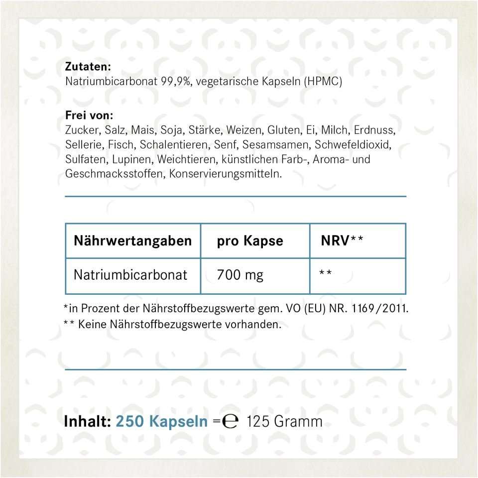Die Zutaten unserer Natriumbicarbonat Kapseln