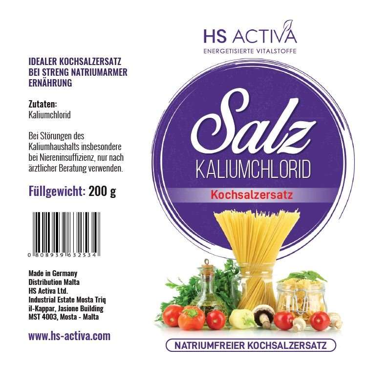 Kaliumchlorid Kochsalzersatz Zutatenliste und Label