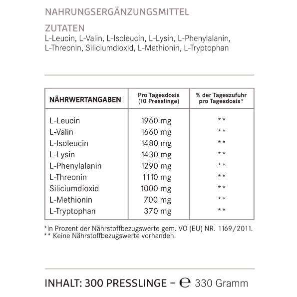 MAP Aminosäuren bestellen - mit diesen Nährwertangaben
