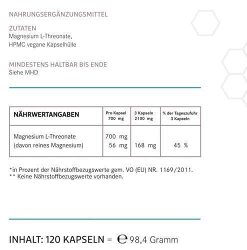 Magnesium L Threonate kaufen - alle Labelangaben