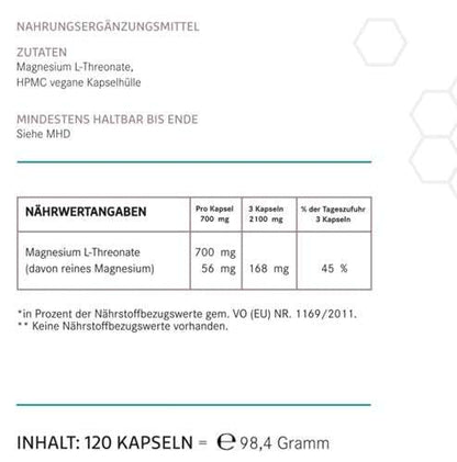 Magnesium L Threonate kaufen - alle Labelangaben