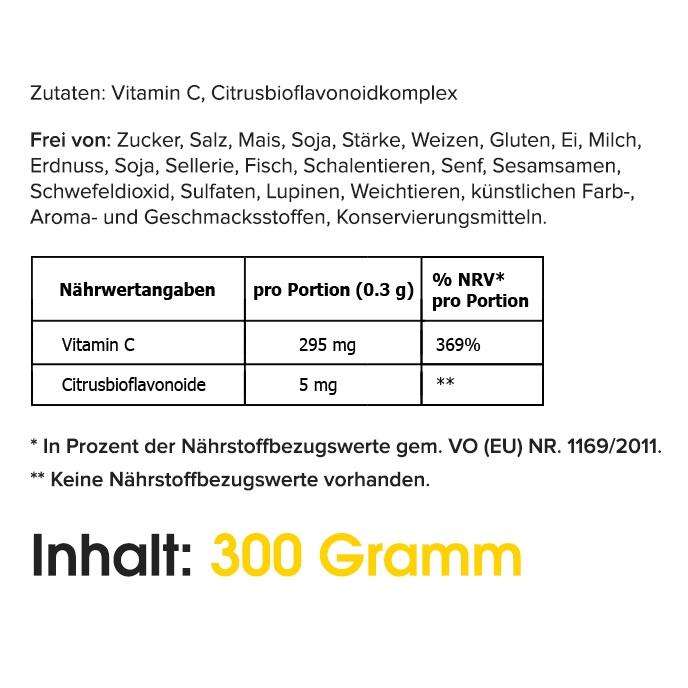 Zutaten unseres Vitamin C Pulver