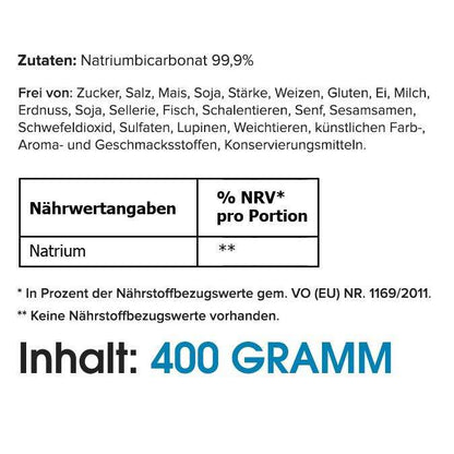 Zutatenliste des Natriumbicarbonatpulver