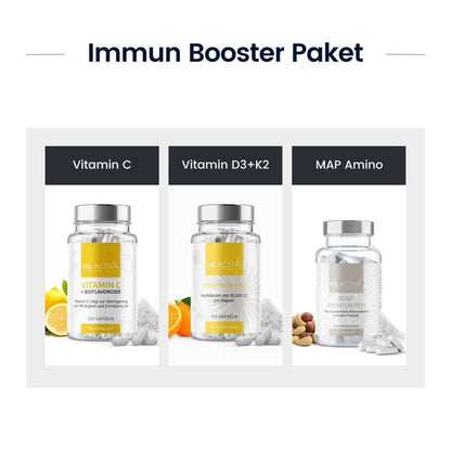 Immun Booster Paket (Vitamin C + Vitamin D3+K2 + MAP Amino) - HS Activa