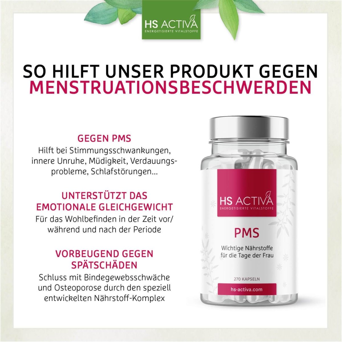 PMS | Gegen Menstruations-beschwerden | Regelschmerzen | Für das Wohlbefinden in der Zeit vor/ während und nach der Periode