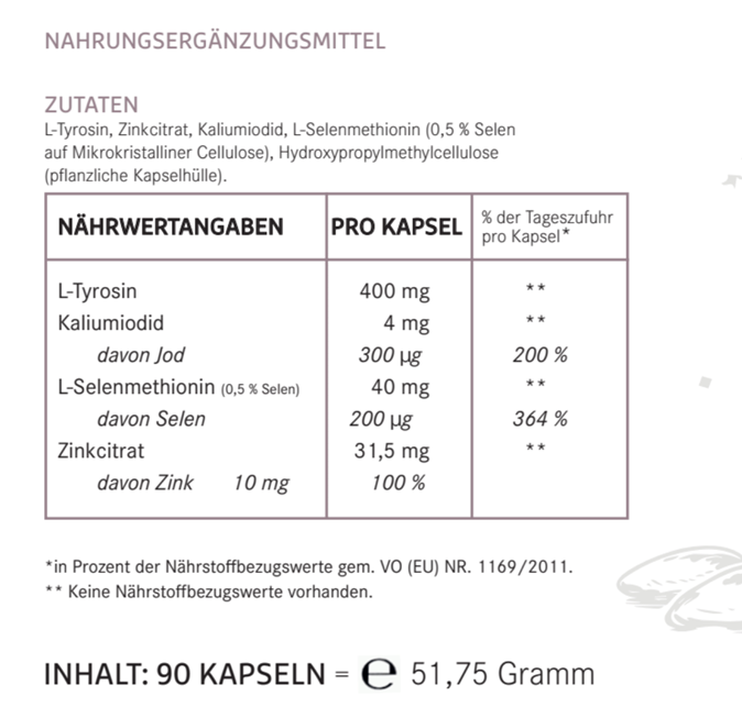 Schilddrüsen Komplex | Jod, Selen & L-Tyrosin, 90 Kapseln