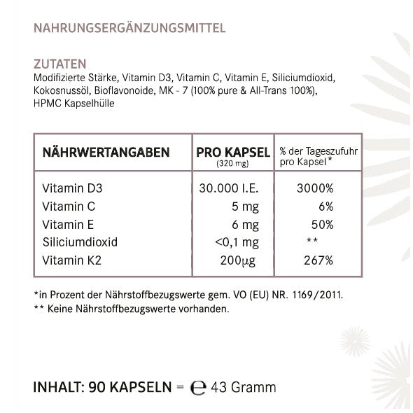 Vitamin D3 + K2 (Hochdosiert: 10.000 IE oder 30.000 IE) - HS Activa