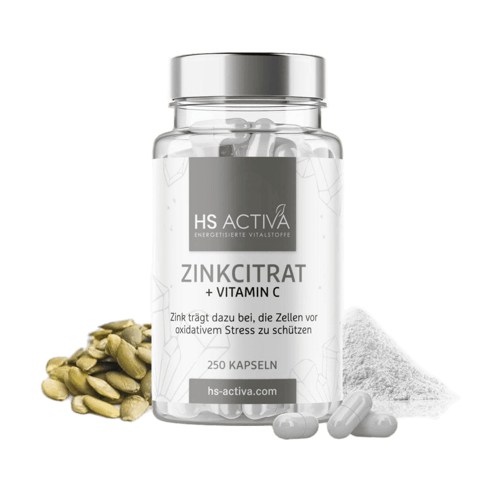 Zink + Vitamin C | Großpackung: 250 Kapseln - HS Activa